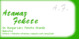 atanaz fekete business card